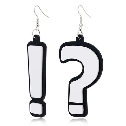 Question Mark Acrylic Drop Earrings Women Travel Fashion Cartoon Earrings