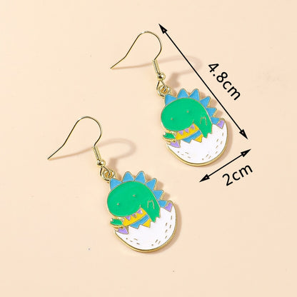 Dinosaur Egg Drop Earrings Women Creativity Jewelry Cute Earring Girls Gift