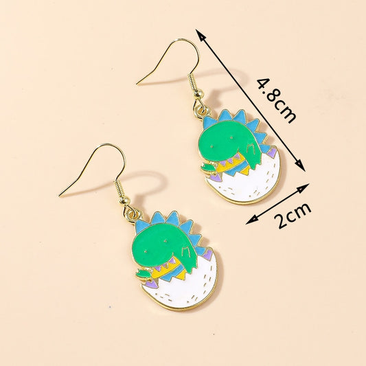 Dinosaur Egg Drop Earrings Women Creativity Jewelry Cute Earring Girls Gift