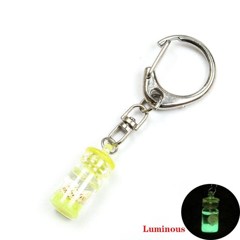 16 Styles Creative Luminous Bottle Glow In The Dark Keychain Gift Cute Charms