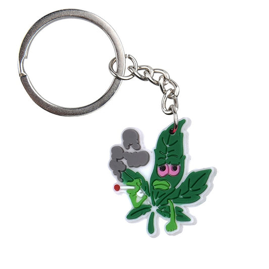 Creative Funny Green Leaf Keychain Cartoon Creative Gift Key Holder Keyring