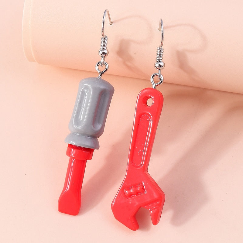 Red Tools Dangle Earrings Women Charms Earring Fashion Creative Jewelry