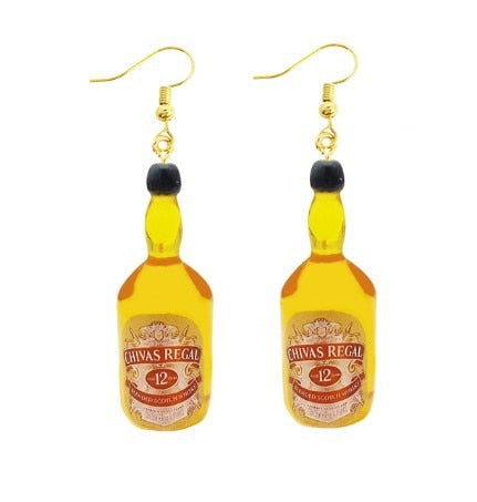 Chivas Regal Funny Design Dangle Drop Earrings Women Fashion Creative Art Cute