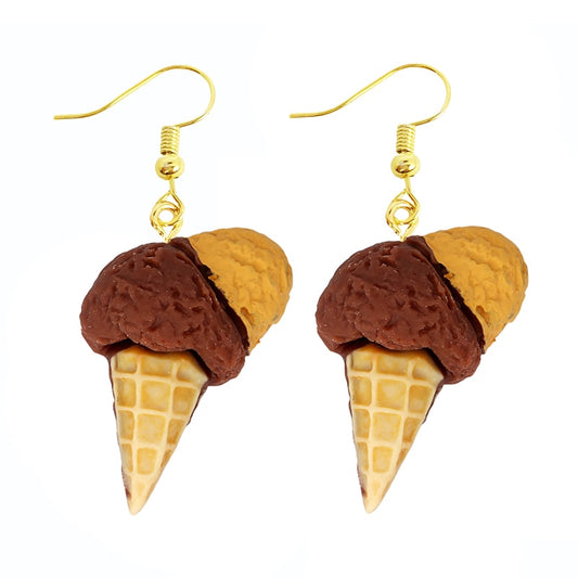 Mixed Ice Cream Funny Cute Resin Food Drop Earrings Women Creativity Jewelry