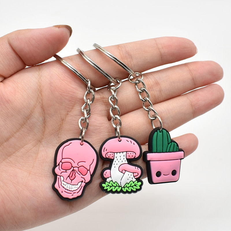 8 Styles Pink Palette Lovely Smiley face Cactus Camera Keychain Gift Cute Charms