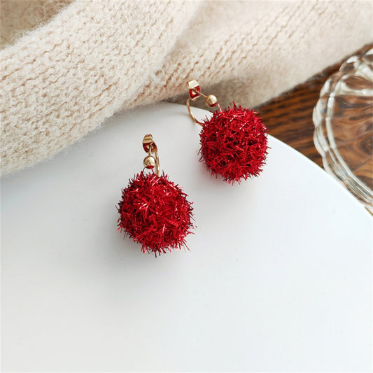 Ornament Ball Drop Earrings Women Party Cute Art Jewelry Dangle Gifts Earrings