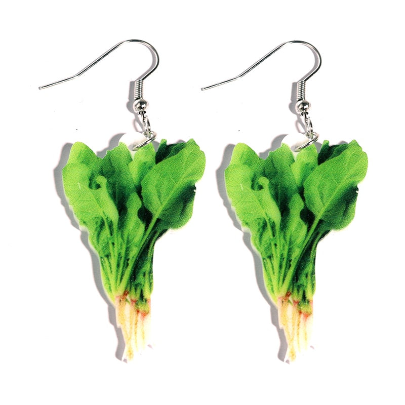 Lettuce Vegetable Drop Earrings Women Creativity Jewelry Cute Earring Girls Gift