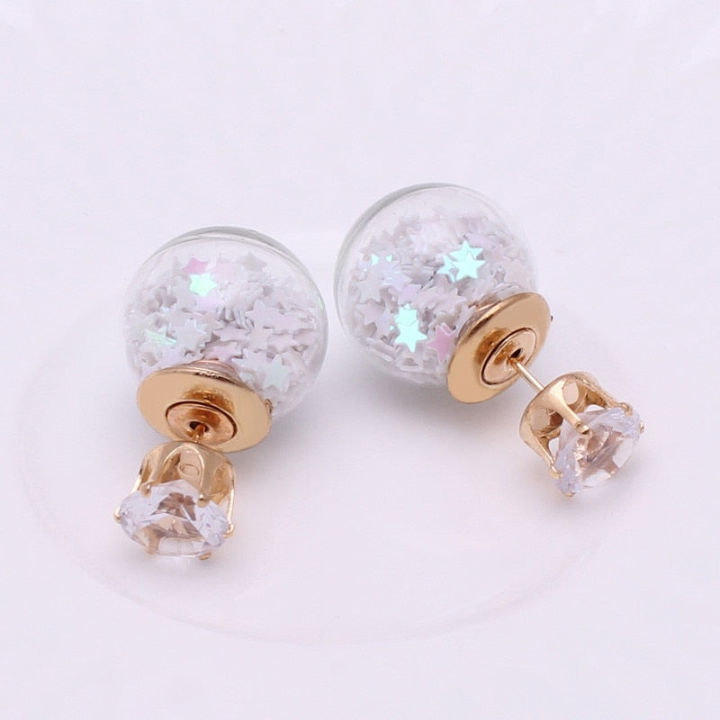 Glitter Ball Stars Fashion Earrings Women Girls Stud Earrings Wedding Jewelry