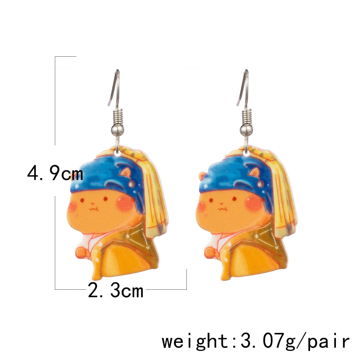 Creative Acrylic Girl Dangle Earrings Charms Jewelry Fashion Creative Earrings