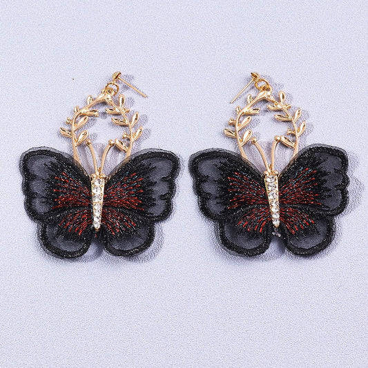 Black Red Butterfly Drop Earrings Women Creativity Jewelry Cute Earring Girls
