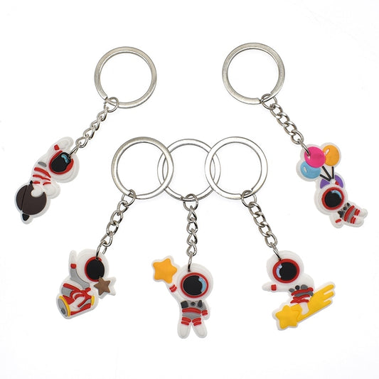 23 Styles Creative Cartoon Spaceship Astronaut Planets Soft PVC Rubber Keychain