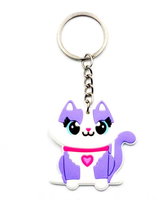 Purple Cat Keychain Party Gift Cute Keyring Cartoon DIY Jewelry Souvenir