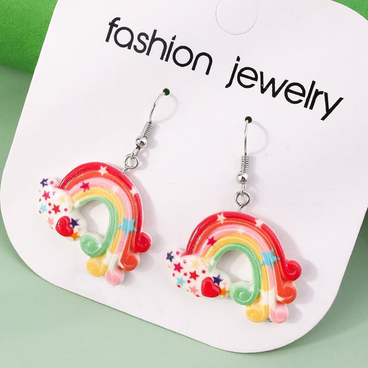 Candy Rainbow Dangle Earrings Women Charms Earring Fashion Creative Jewelry