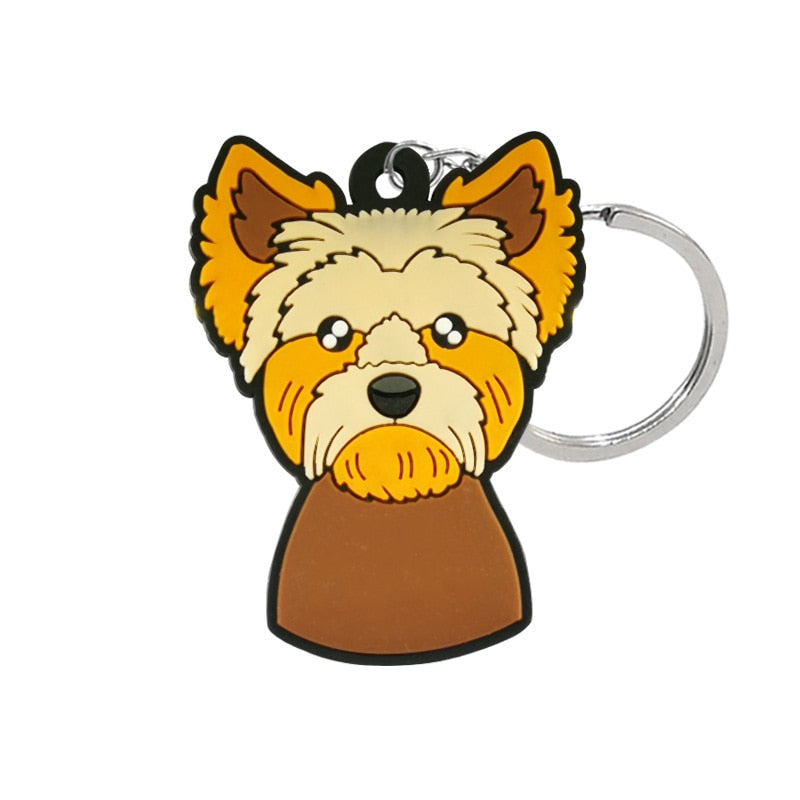 24 Styles Cartoon Dog Breeds Keychain Gift for Dog Owner Cartoon Decoration