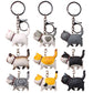 9 Colors Cute Cartoon Cat Pendant Keychain Fashion Bag Charms Ornament for Men