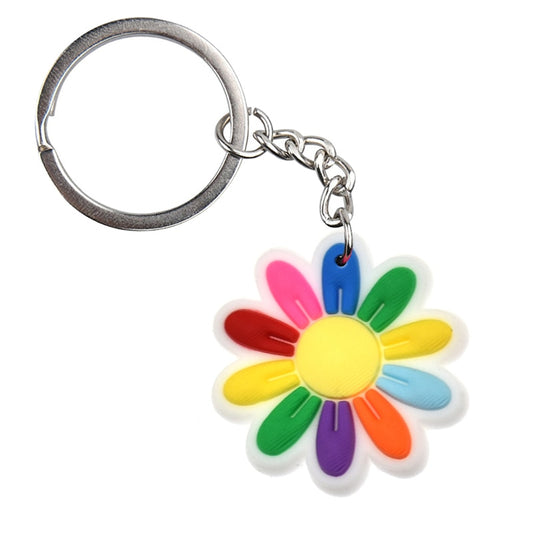 Multicolor Flower Cartoon Keyring Cute Creative Fashion Keychains Bag Pendant