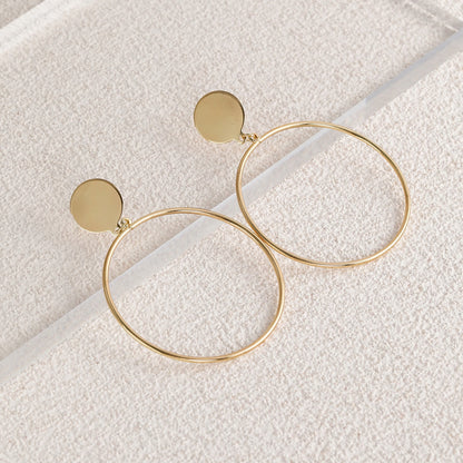 Minimalistic Circle Dangle Earrings for Fashion Stylish Jewelry Drop Earrings
