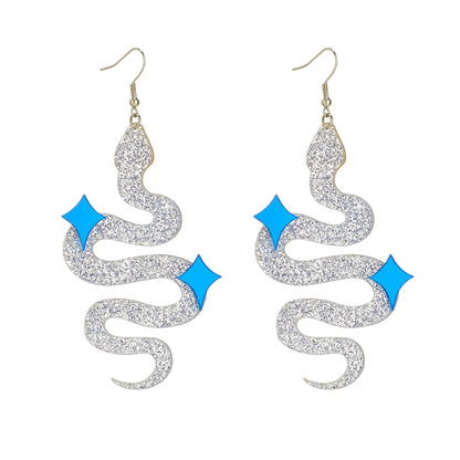 Glitter Snake Star Drop Earrings Women Travel Fashion Cartoon Earrings Creative