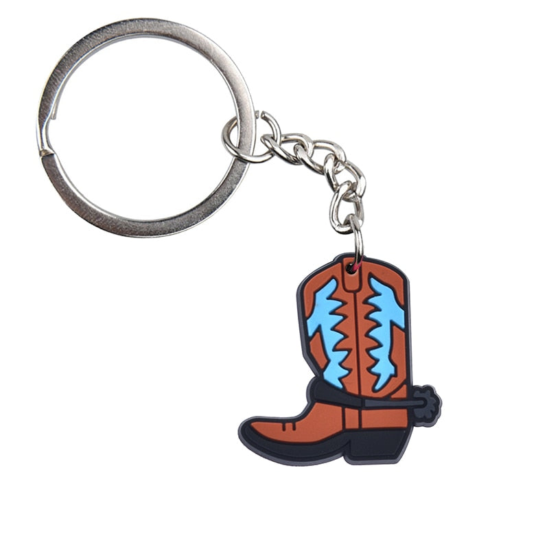 Cowboy Boots Keychain Key Ring Alloy Key Chains For Women Men Handbag Accessorie