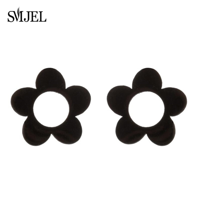 Cartoon Flower Stainless Steel Earrings Women Jewelry Small Studs Gifts Earring