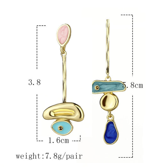 Irregular Baroque Shape Blue Dangle Earrings Charms Jewelry Fashion Creative