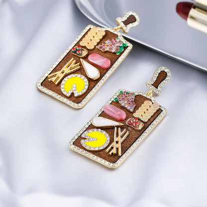 Hot Pot Set Design Lady Cute Dangle Earrings for Women Jewelry Girls Earrings