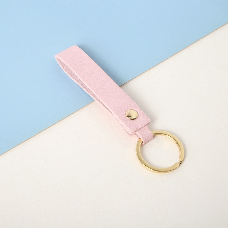 Light Pink Finger Strap Keychain Cute Key Holder Cartoon Keyring Fashion Charm