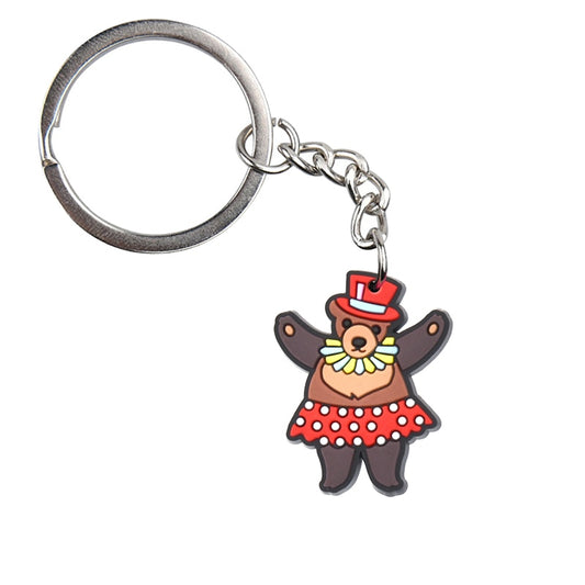 Circus Show Bear Keyring Cartoon Keychains Souvenir Jewelry Bag Pendant Gift