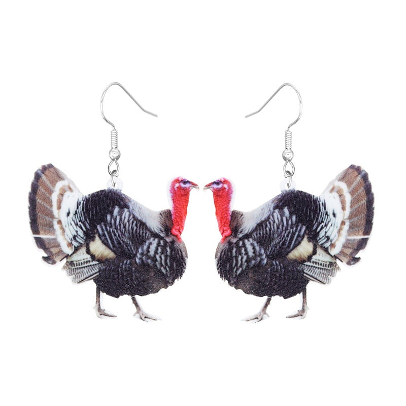 Turkey Drop Earrings Women Fashion Creative Art Cute Stylish Jewelry