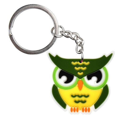 Green Owl keychain Charm Cartoon Key Ring Gift Women Handbag Ornaments Car