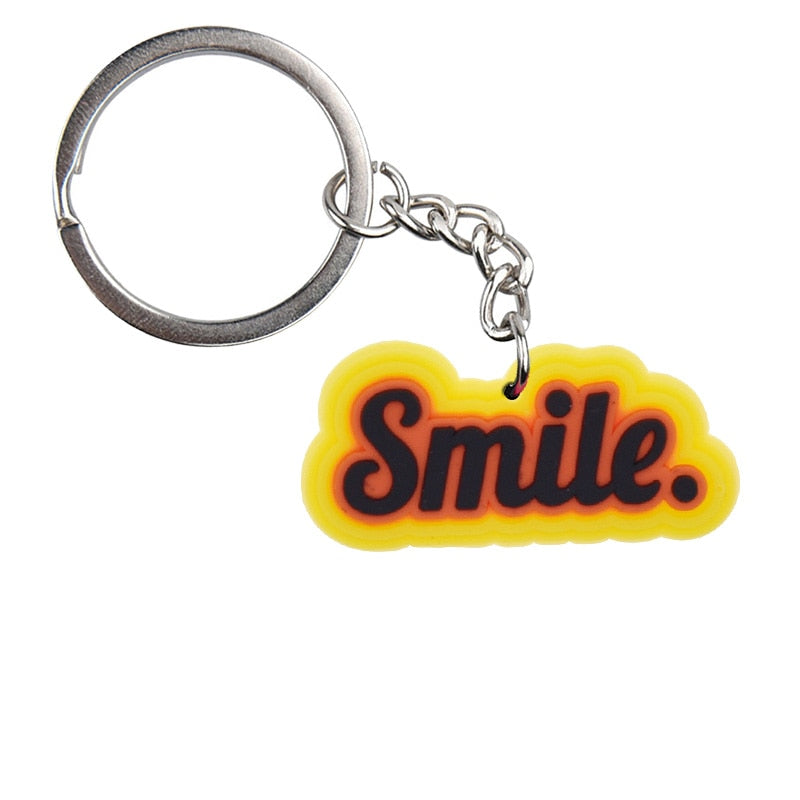 SMILE Keychain Car Keyring Cartoon Creative Pendant Souvenir Gift