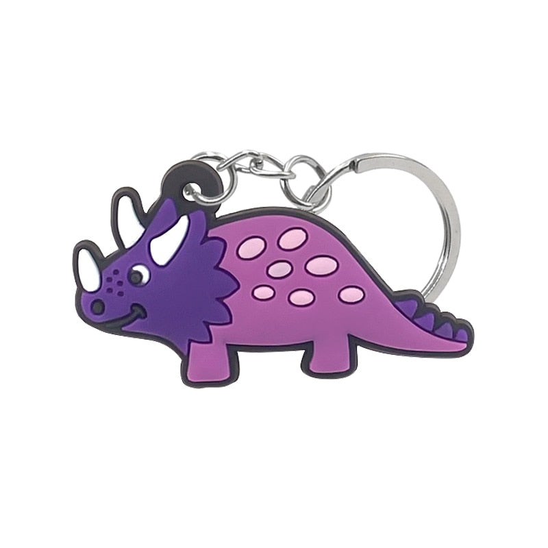 9 Styles PVC Cartoon Dinosaur Keychain Trinkets Gift Keyring Souvenir Handbag
