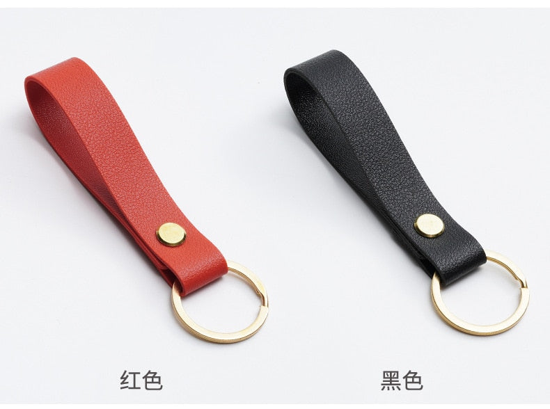 16 Colors PU Leather Waist Wallet Finger Strap Keychain Cute Key Holder Cartoon