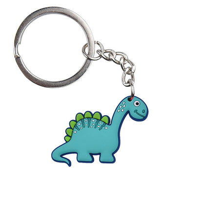 Aqua Blue Baby Dinosaur Keyring Cartoon Keychains Souvenir Jewelry Bag Pendant