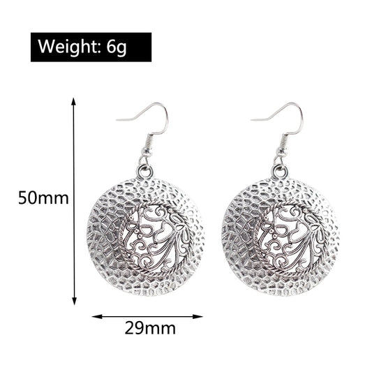 Textured Round Dangle Drop Earrings Women Gifts Earring Cute Girls Eardrop