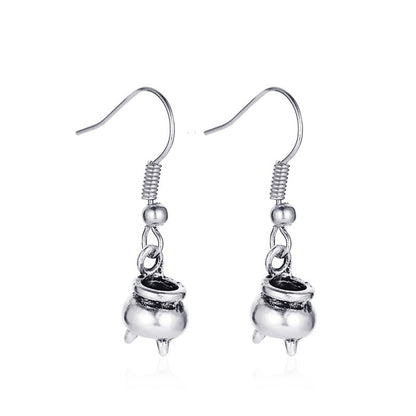 Boiling Pot Halloween Lady Cute Dangle Earrings for Women Jewelry Girls Earrings