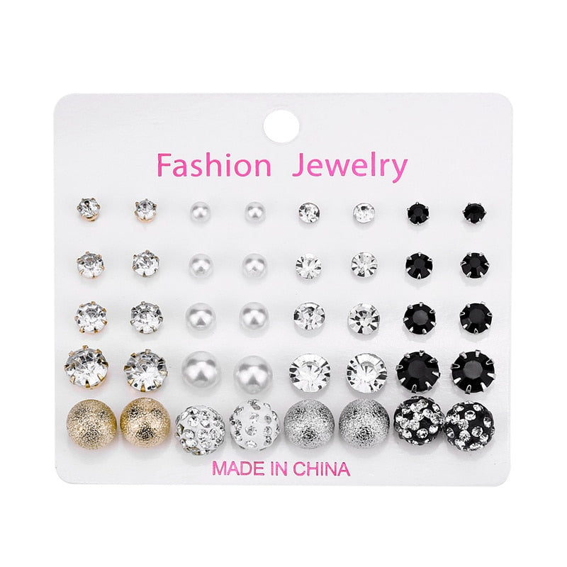 20 Pairs Stud Earrings Women gift Earring Fashion Charm Statement Jewelry