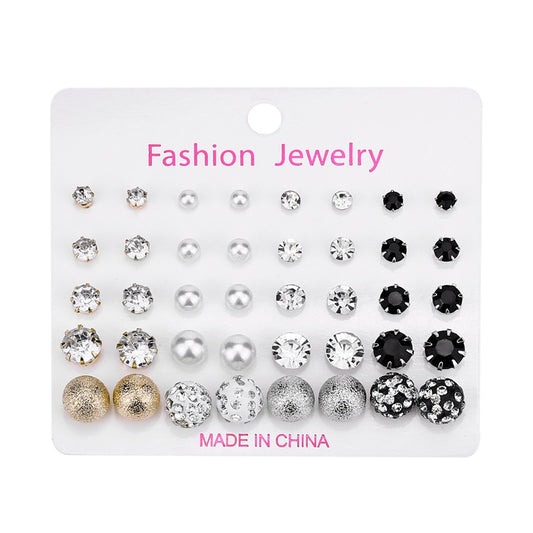 20 Pairs Stud Earrings Women gift Earring Fashion Charm Statement Jewelry