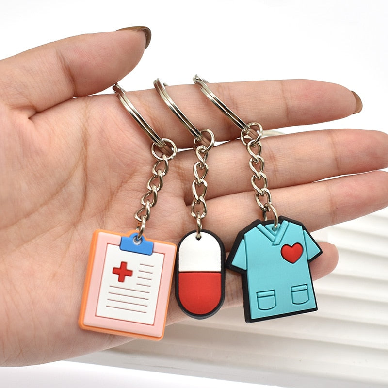 Vaccinated Keyring Gift for Nurse Doctor Medical Personnel Cute Cartoon Style