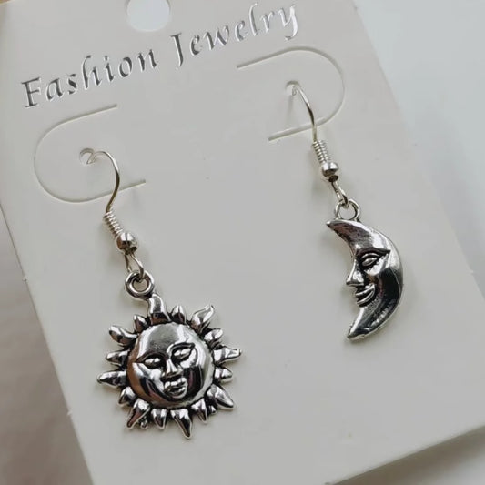 Sun and Moon Bohemian Vintage Dangle Earrings Fashion Party Girls Pendant