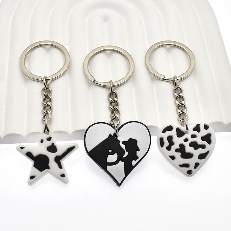 18 Styles Farm Keychain Cowgirl Cowboy Boots Cowboy Hat Key Ring Alloy Key