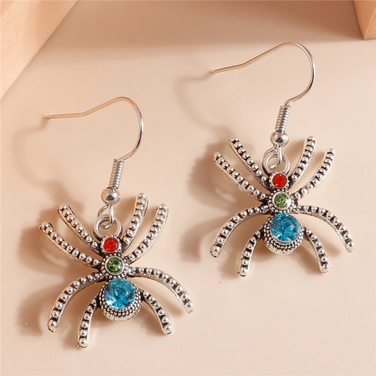 Blue Stone Spider Drop Earrings Women Gifts Earring Cute Girls Eardrop Jewelry
