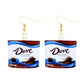 Dove Chocolate Candy Bag Funny Design Drop Earrings Women Charms Earring Fashion