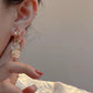 Pearl and Bow Drop Earrings Women Party Wedding Jewelry Dangle Gifts Earrings