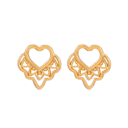 Hollow Out Heart Stud Earrings Fashion Women Summer Party Jewelry Girls Gifts