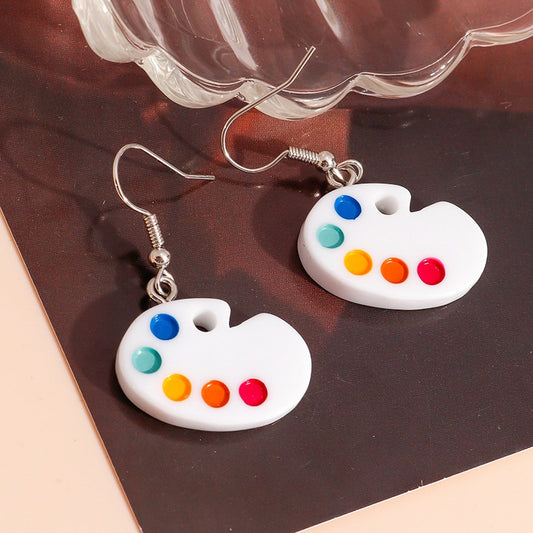 Art Color Palette Dangle Earrings Women Charms Earring Fashion Creative Jewelry