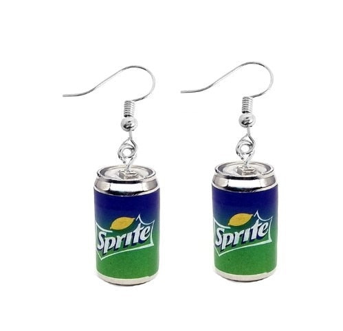 Lemon Soda Can Funny Design Dangle Drop Earrings Women Fashion Creative