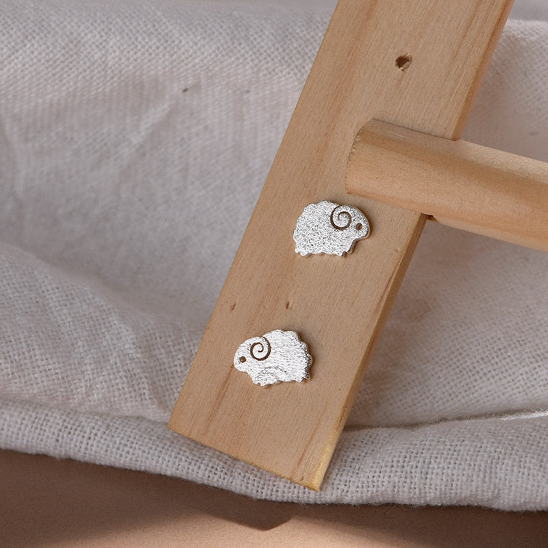 Sheep Minimalist Cute Stud Earrings Women Mini Ear Piercing Jewelry