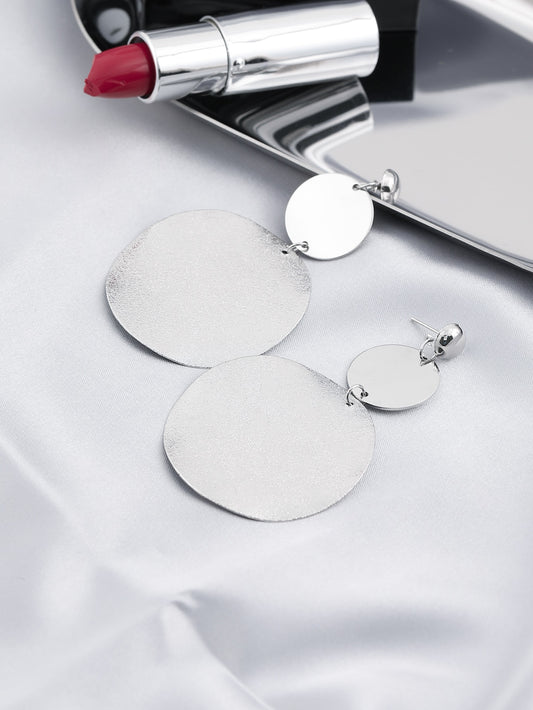 Metal Disks Drop Earrings Women Girl Fashion Trendy Jewelry Accessories