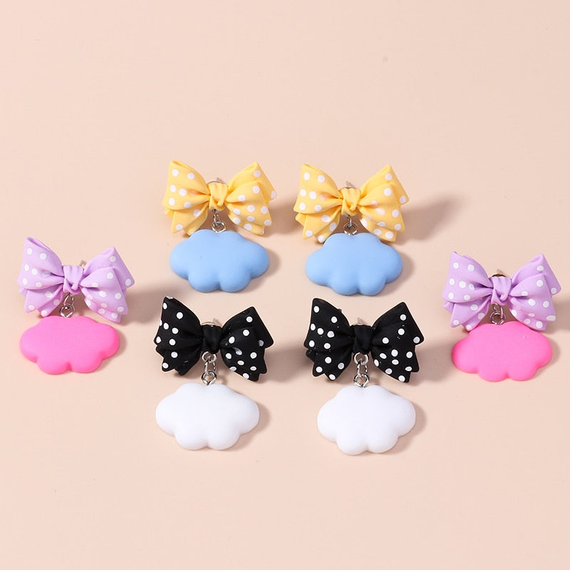 54 Styles Summer Cloud Bow Dangle Earrings Women Gifts Earring Cute Girls